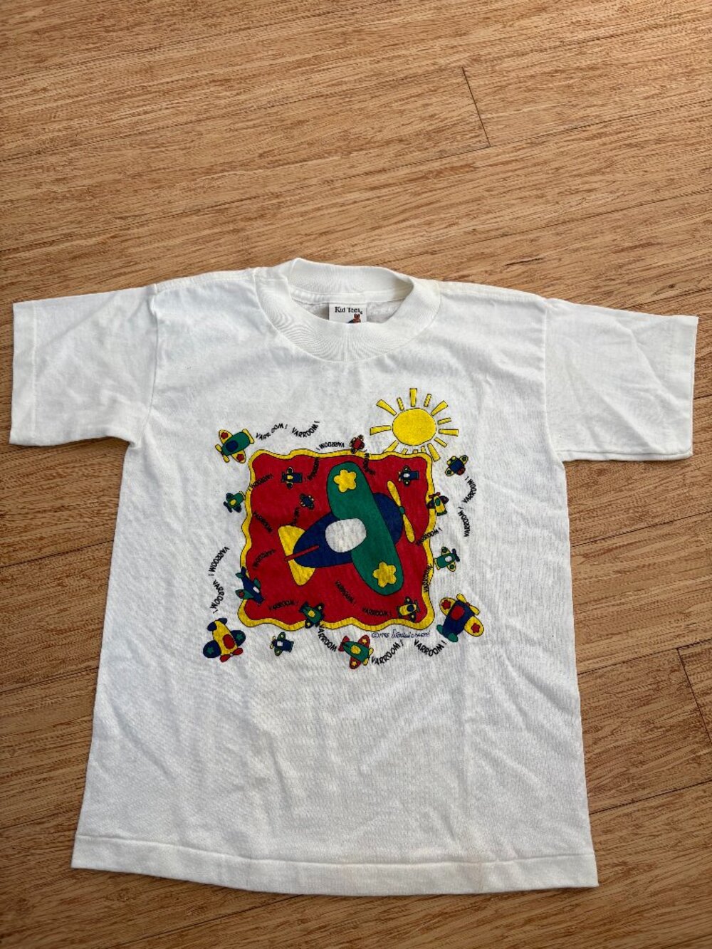Vintage Stephen Joseph kids T Shirt Size 6-8 Plane colorblock USA made 1995